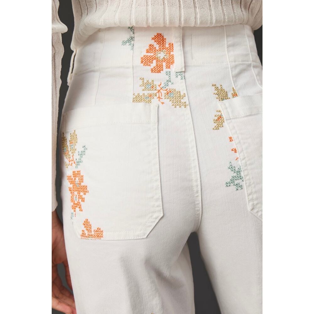 Anthropologie Maeve Colette High-Rise Wide-Leg Cropped Jeans Size 30 - Picture 5 of 9